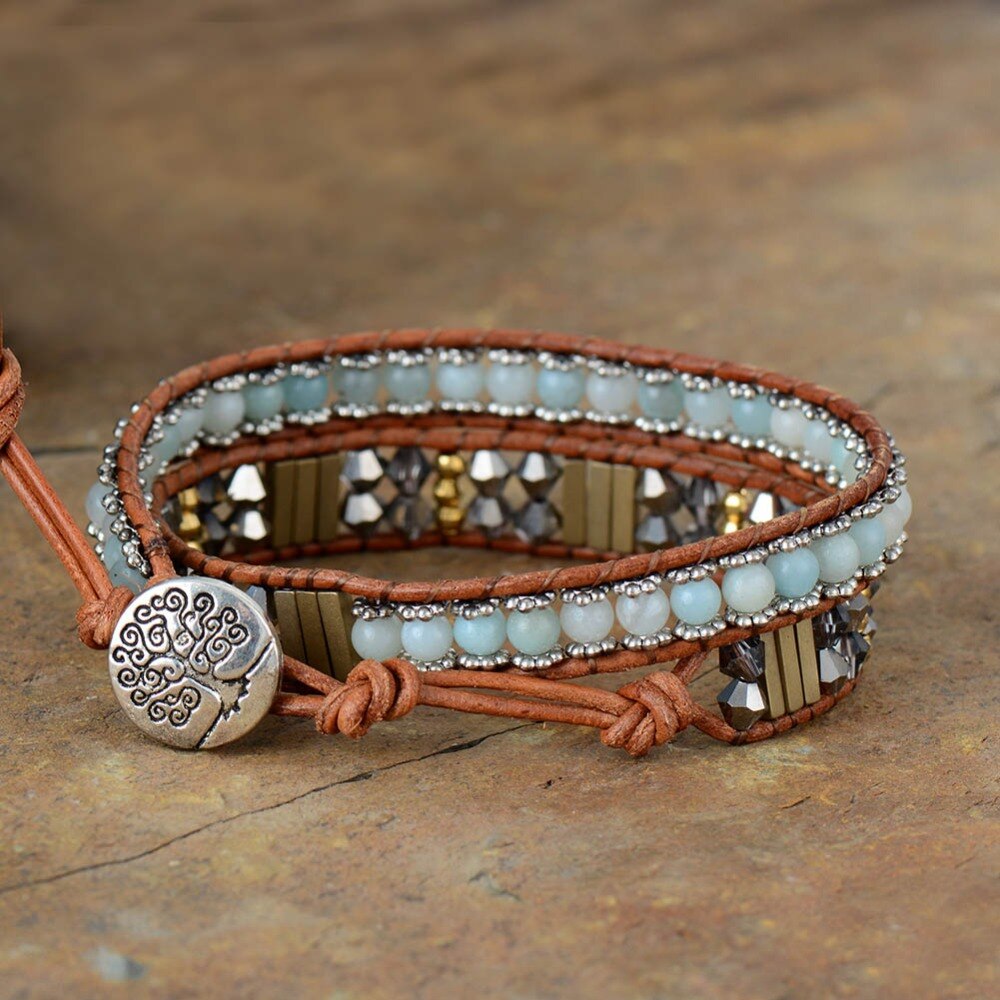 Eisblaues Amazonit-Armband
