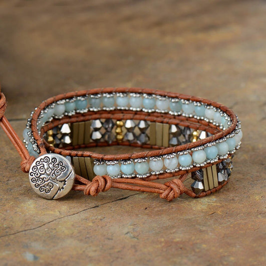 Eisblaues Amazonit-Armband