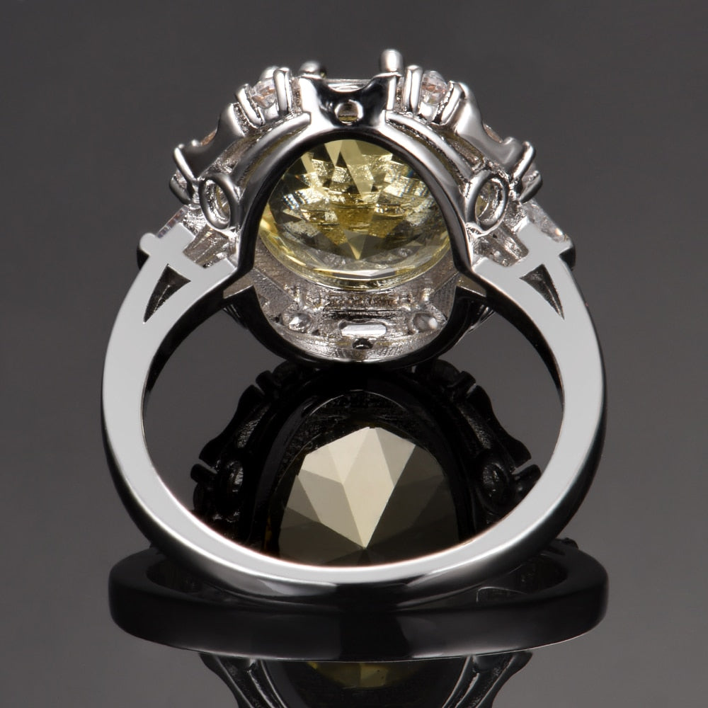 Luxury Citrine Sterling Silver Ring