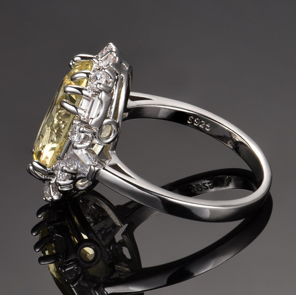 Luxury Citrine Sterling Silver Ring
