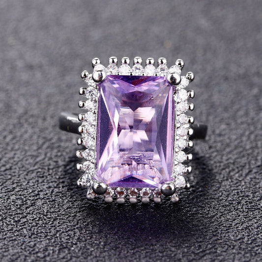 Luxury Zirconia Sterling Silver Ring