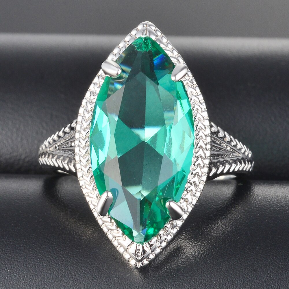 Romantic Emerald Sterling Silver Ring