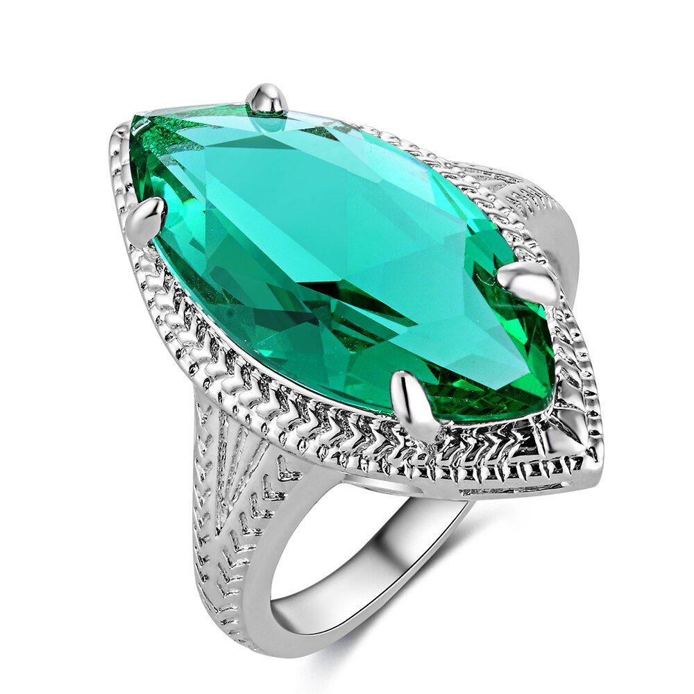 Romantic Emerald Sterling Silver Ring
