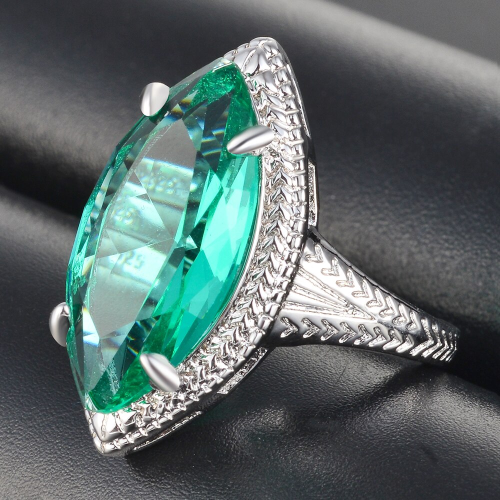 Romantic Emerald Sterling Silver Ring