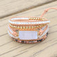 Spirituelles Wickelarmband aus Gipsstein 