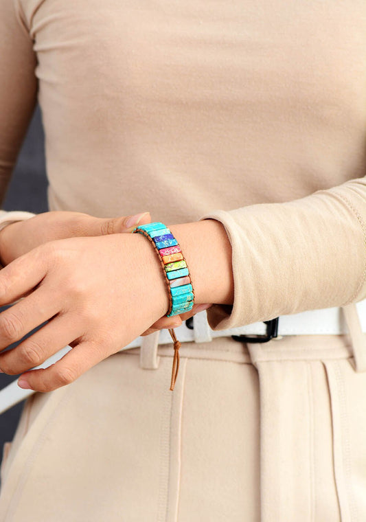 Spirituelles 7-Chakra-Röhrenarmband 