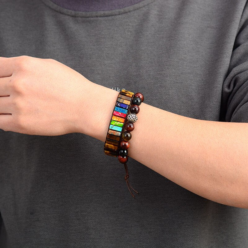 Spirituelles 7-Chakra-Röhrenarmband 