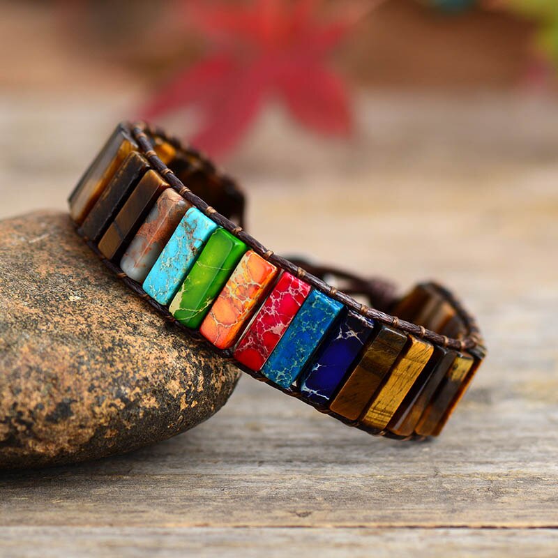 Spirituelles 7-Chakra-Röhrenarmband 