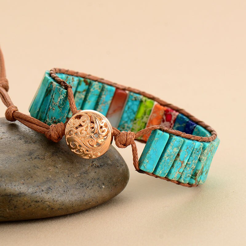 Spirituelles 7-Chakra-Röhrenarmband 