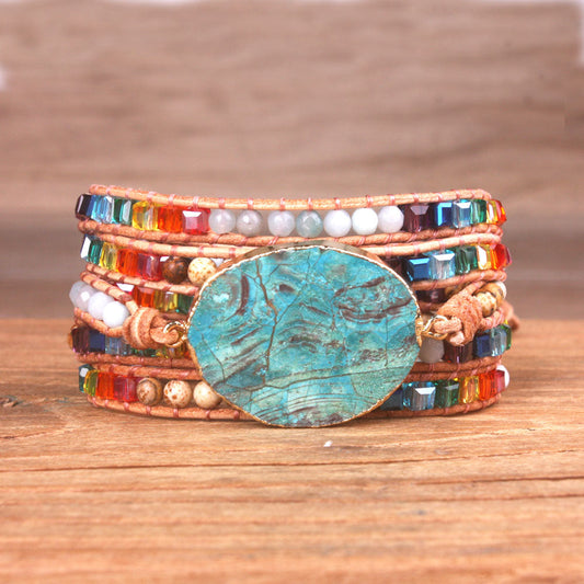 Spirit Rainbow Jaspis Wickelarmband