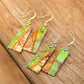 Green Jasper Trapezoidal Earrings