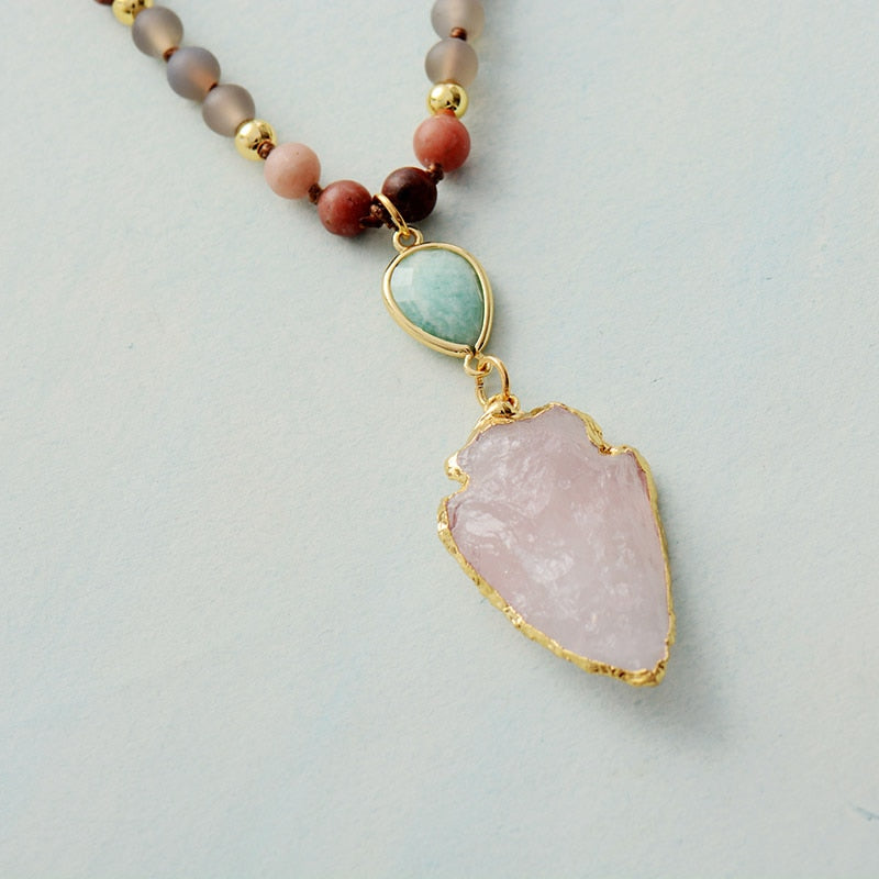 Spiritual Pink Passion Rose Quartz Necklace