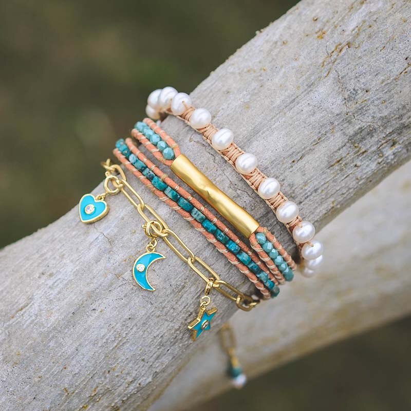 River of Pearls Wrap Bracelet