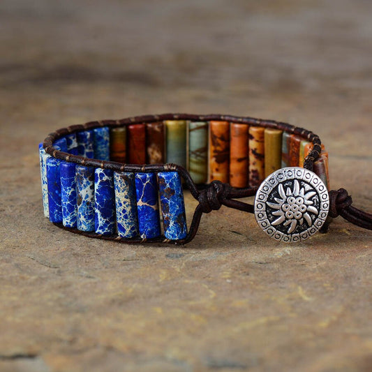 Polychrome Jasper Stone Unisex Bracelet