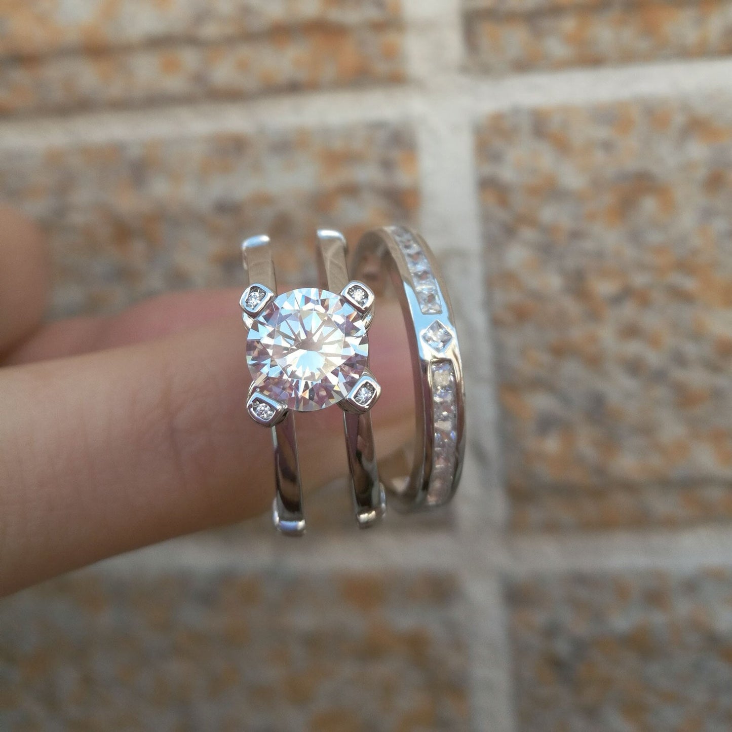 Wunderschöner austauschbarer Quarz-Silberring