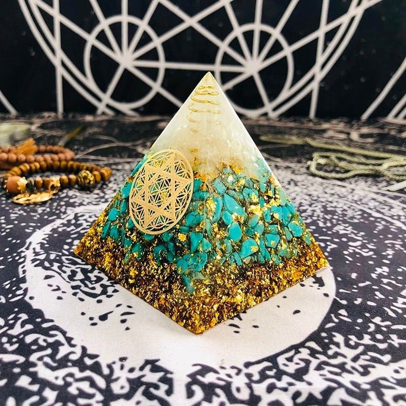Turquoise Orgone Chakra Pyramid