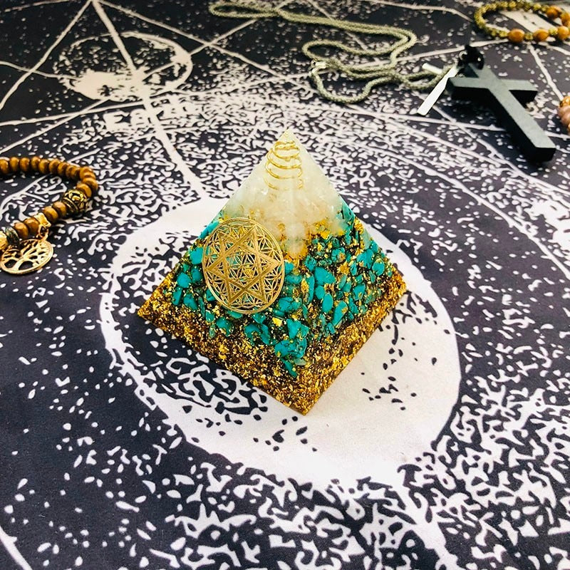 Turquoise Orgone Chakra Pyramid