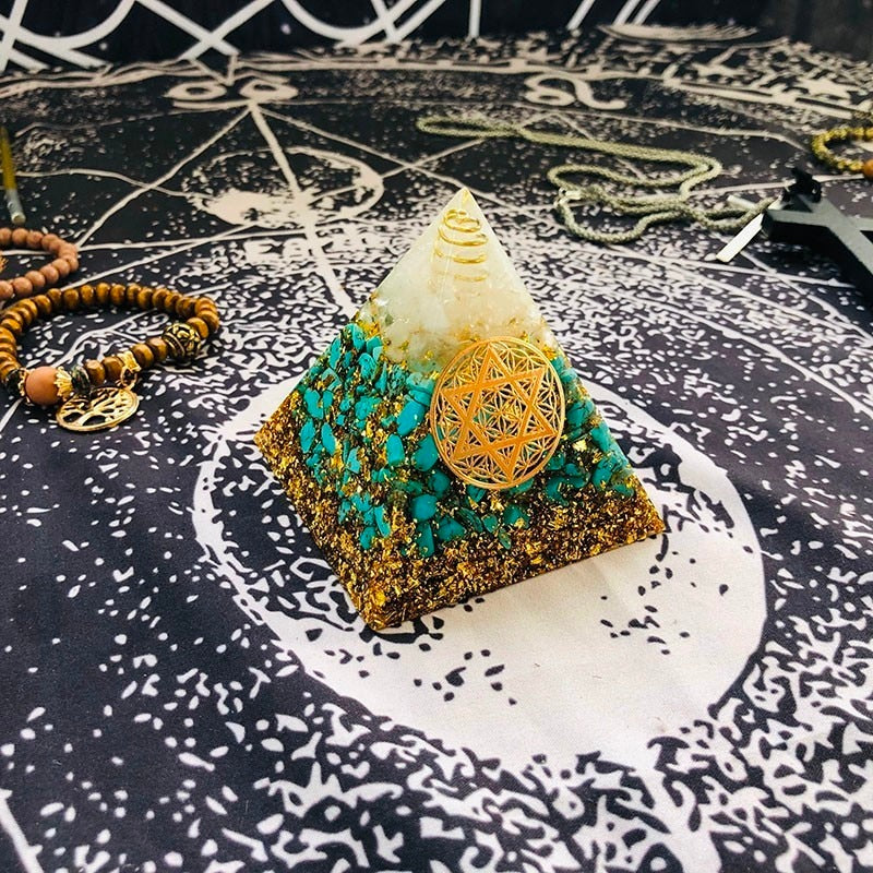 Turquoise Orgone Chakra Pyramid