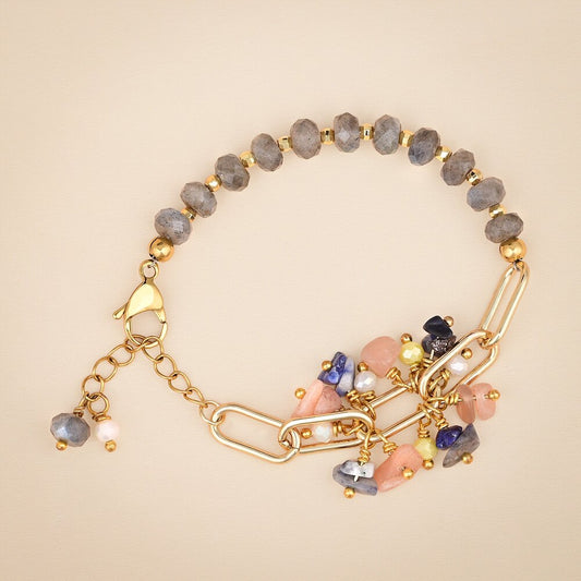 Labradorit-Armband im Boho-Design 