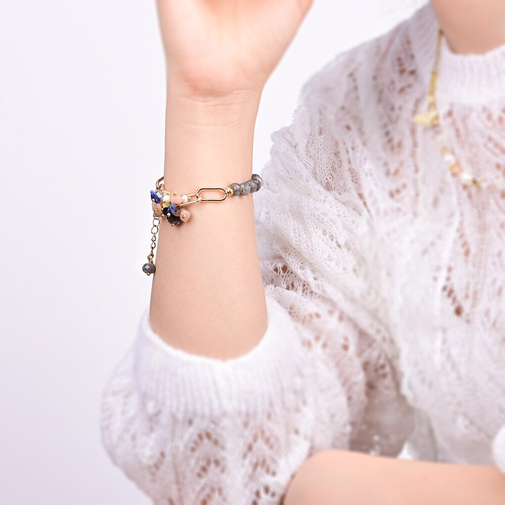 Labradorit-Armband im Boho-Design 