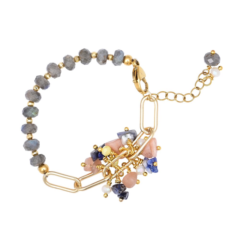 Labradorit-Armband im Boho-Design 