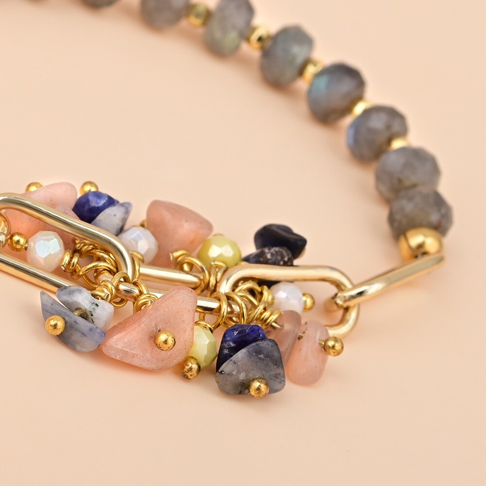 Labradorit-Armband im Boho-Design 