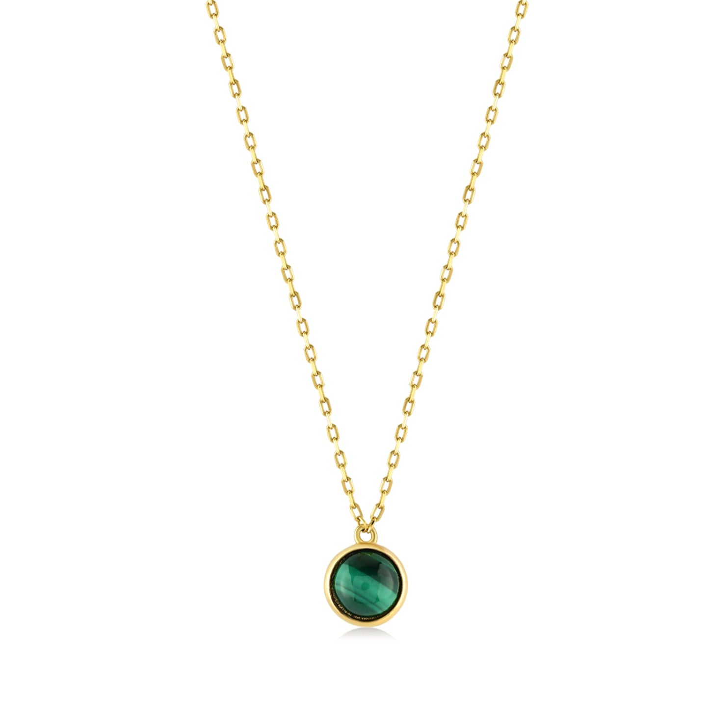 Ovale Malachite Gold Necklace