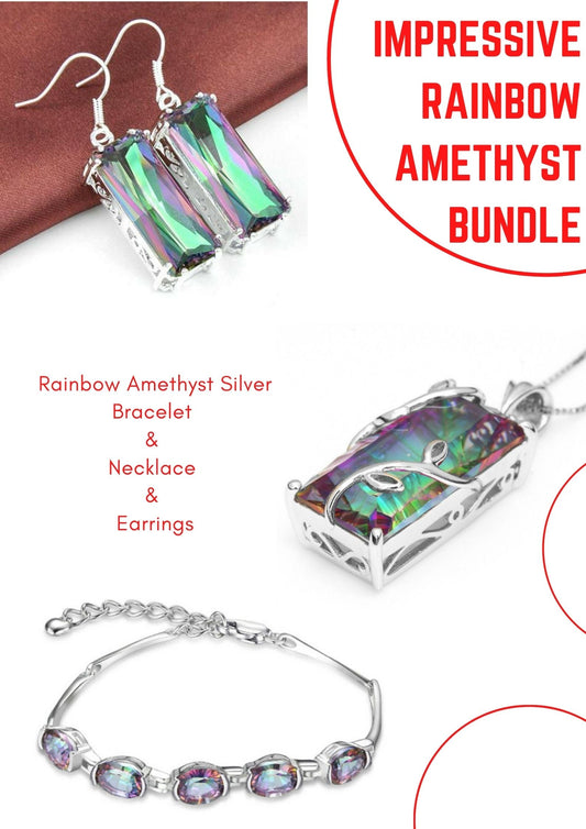 Beeindruckendes Regenbogen-Sterlingsilber-Paket 