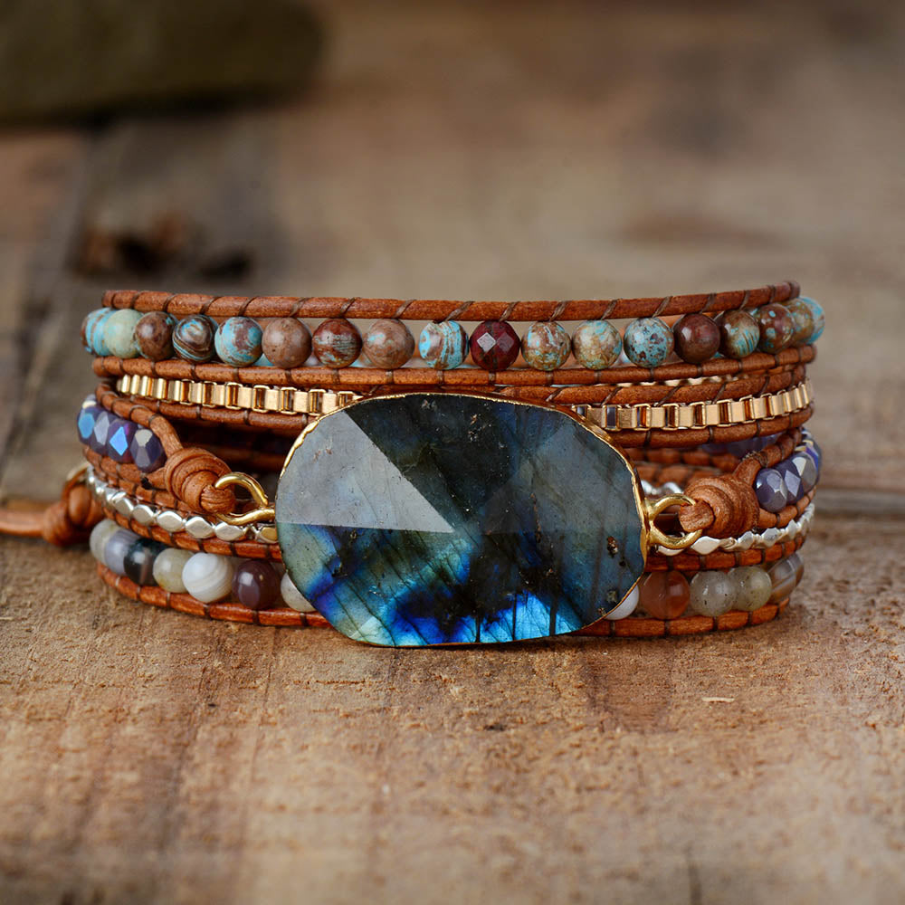 Mystic Labradorite Wrap Bracelet