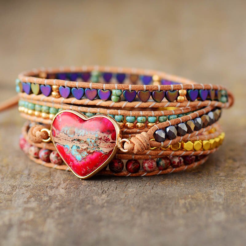 Premium Wickelarmband in Herzform 