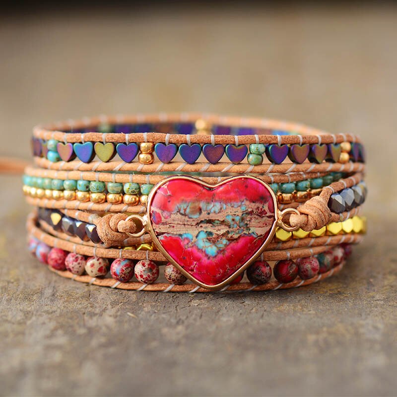 Premium Wickelarmband in Herzform 