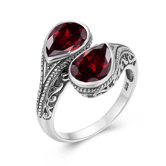 Pure Love Garnet 925 Sterling Silver Ring