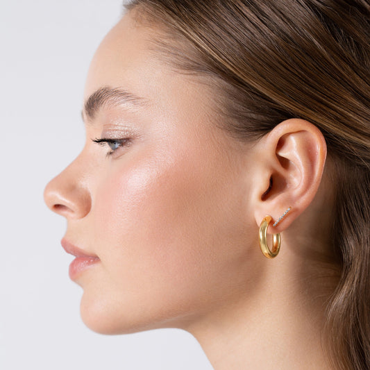 Ohrstecker mit Stab aus 24 Karat Gold Vermeil