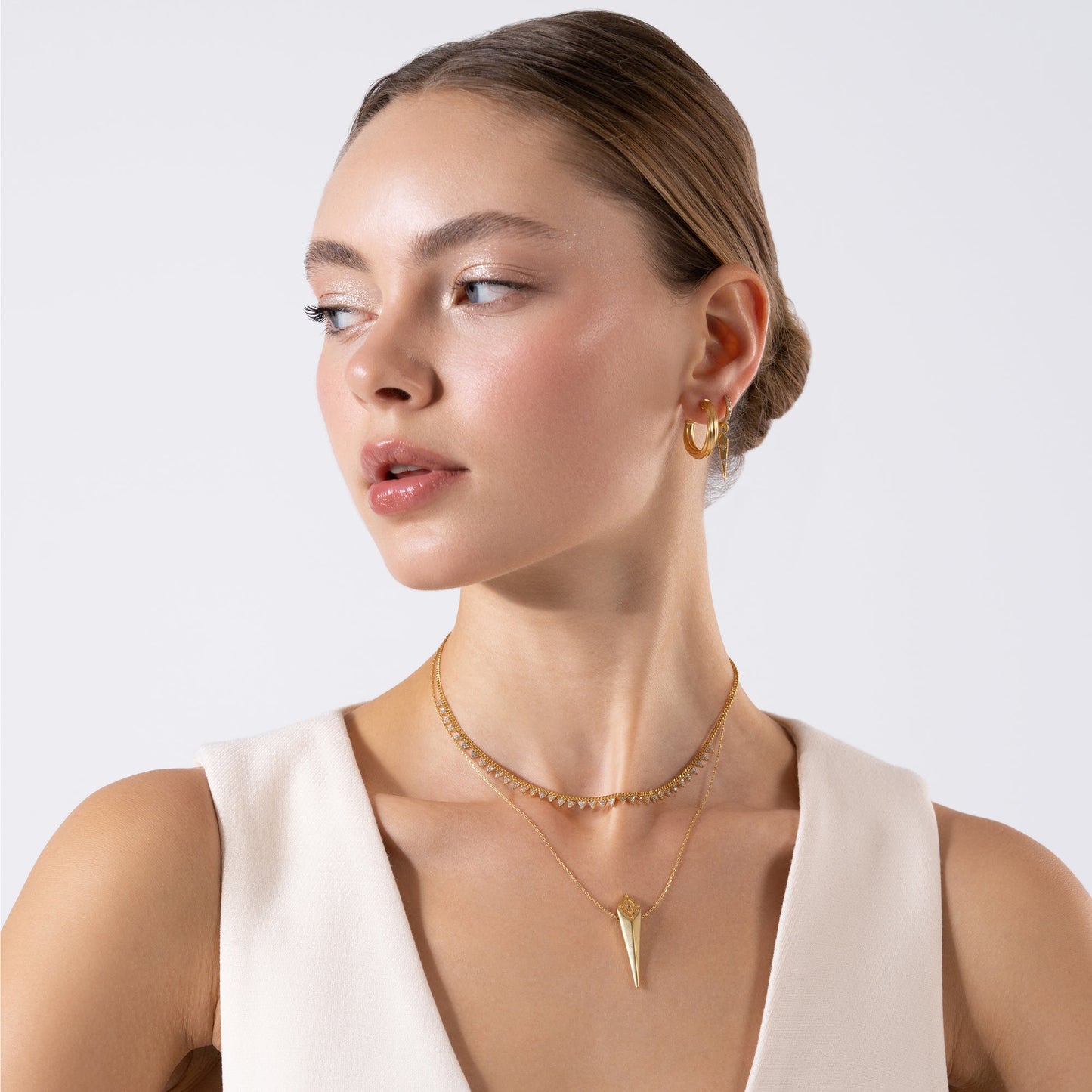 Pyramid Gold Vermeil Necklace