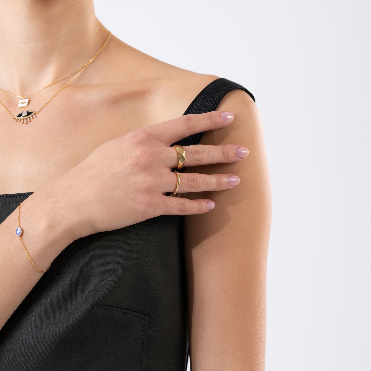Stapelring aus Gold mit Zirkonia