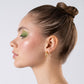 Pave Croissant Dome Gold Vermeil Earrings