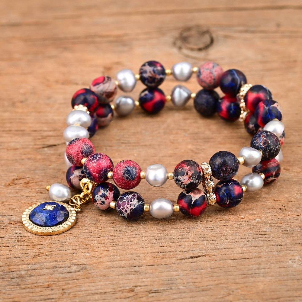 Retro Natural Jasper Bracelet