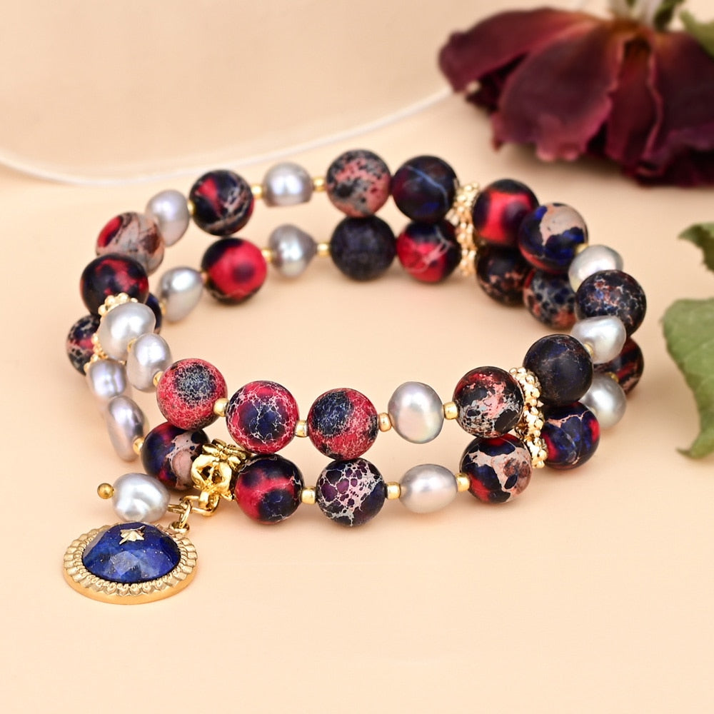 Retro Natural Jasper Bracelet