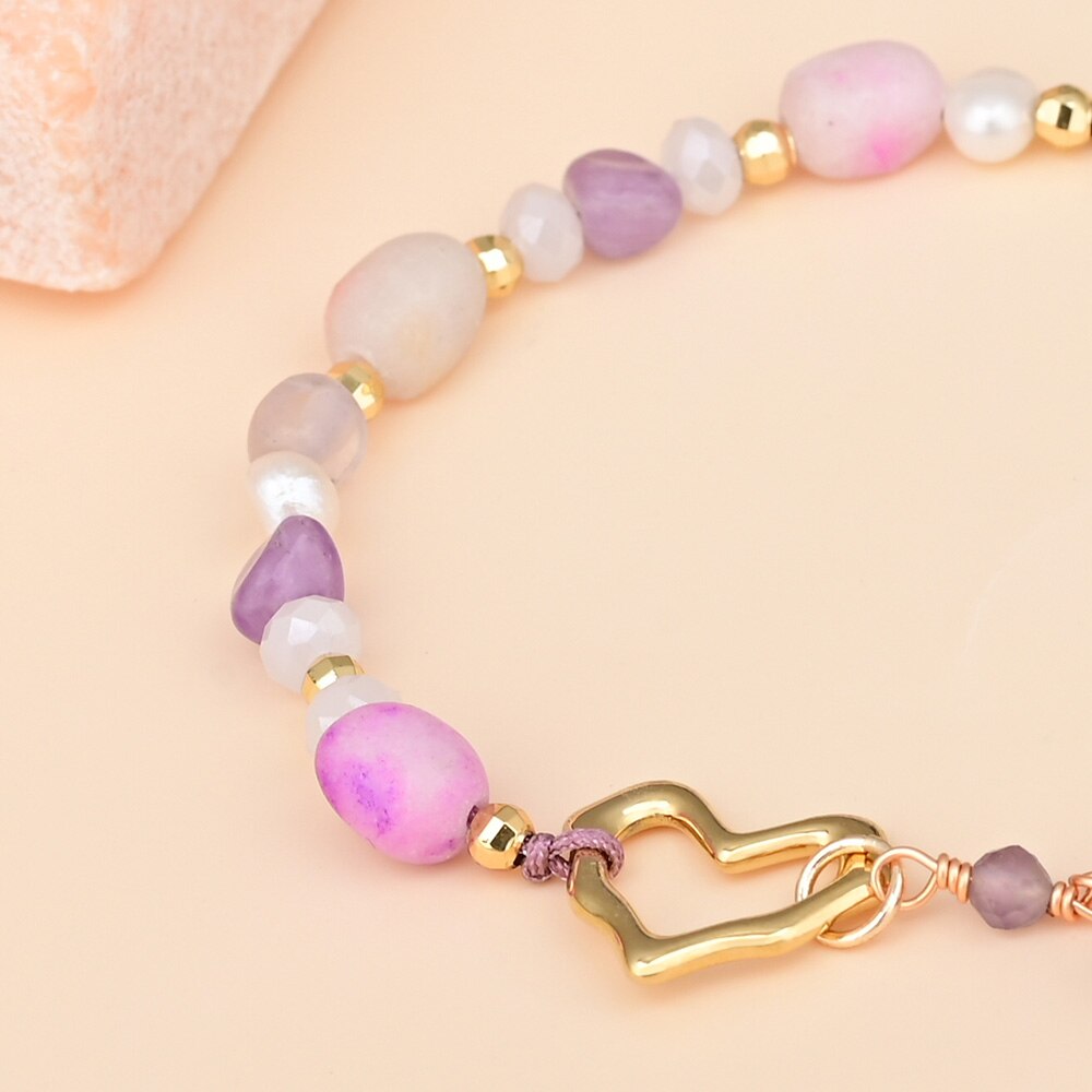 Stilvolles Herz-Amethyst-Armband 