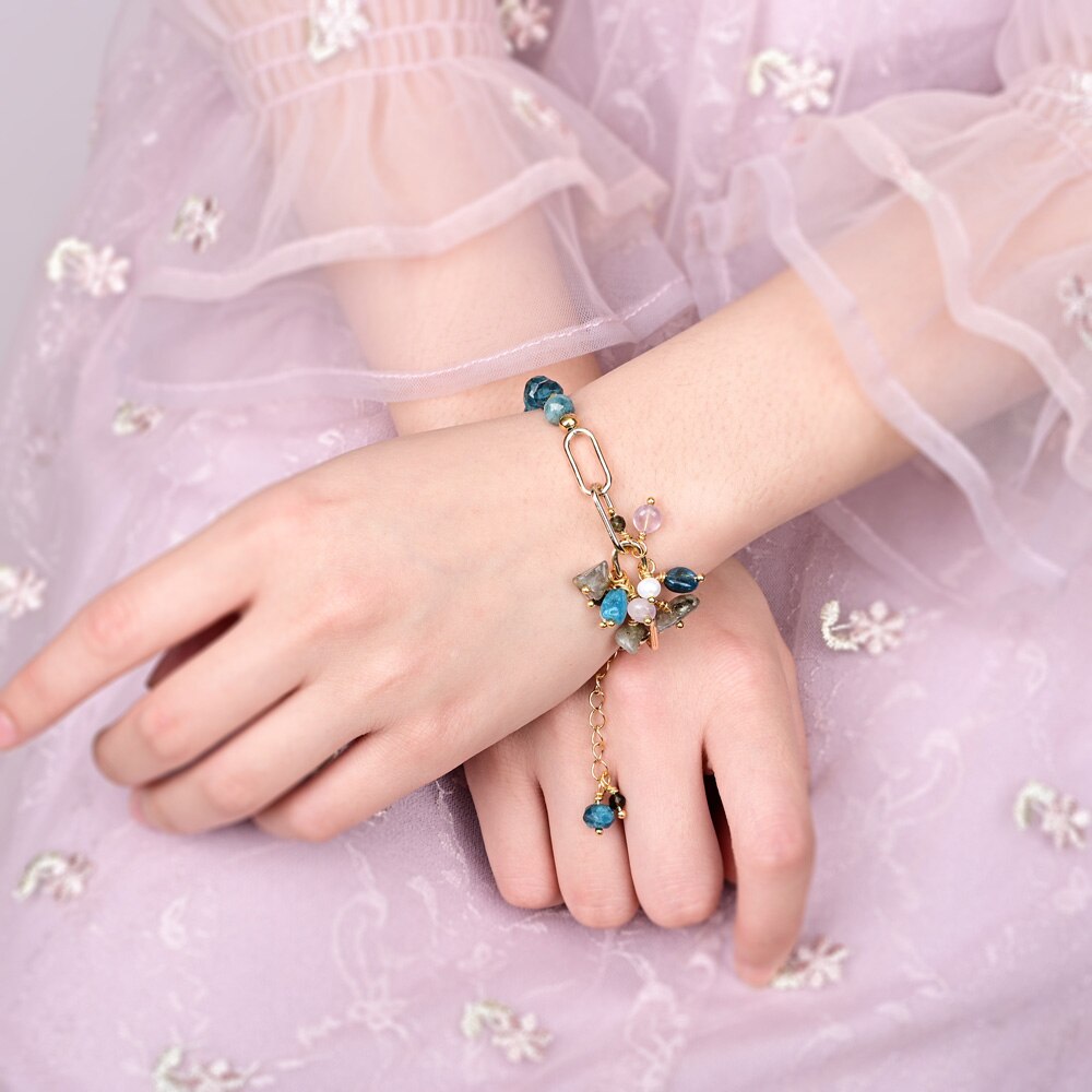 Apatit-Armband im Boho-Design 