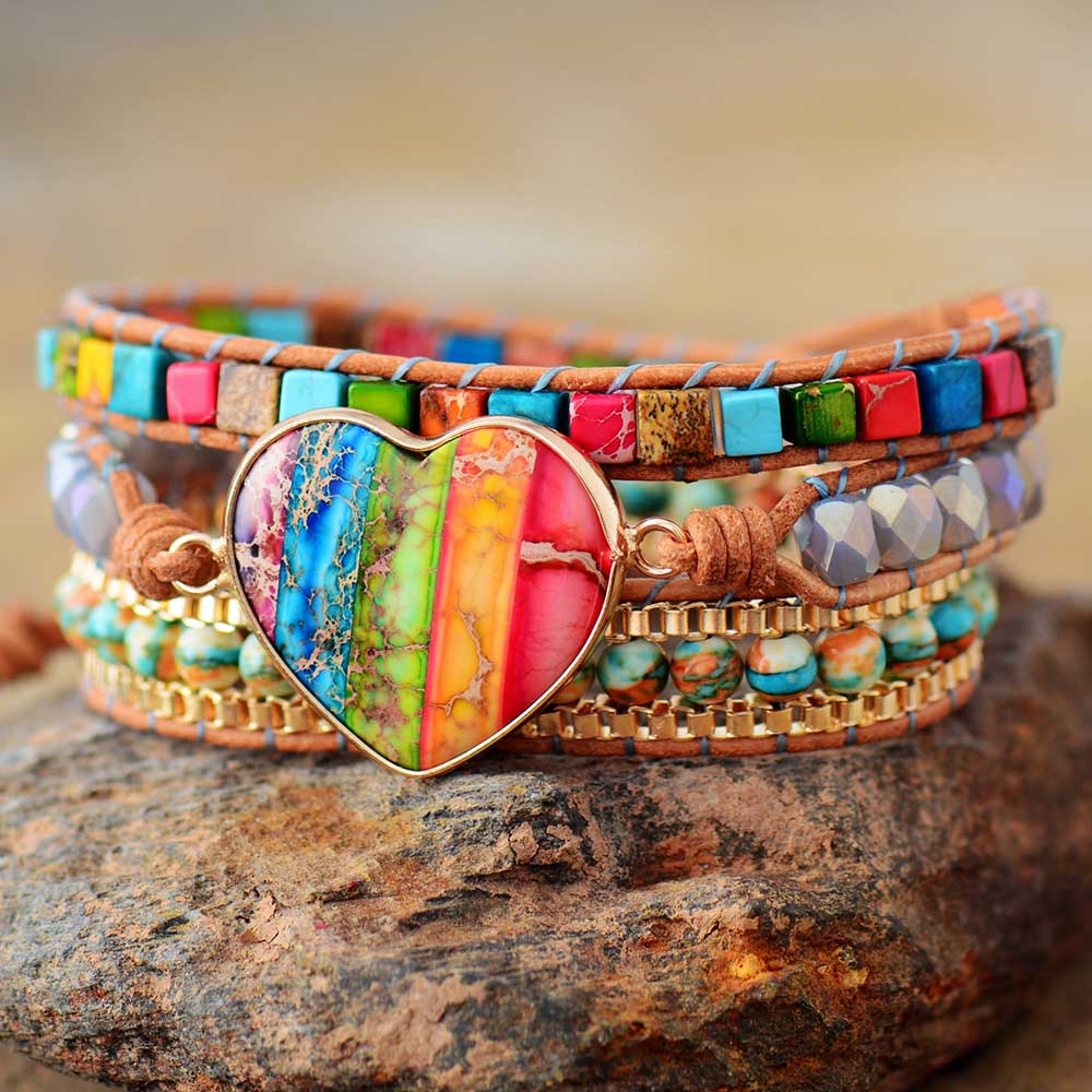 Glück Regenbogen Wickelarmband 