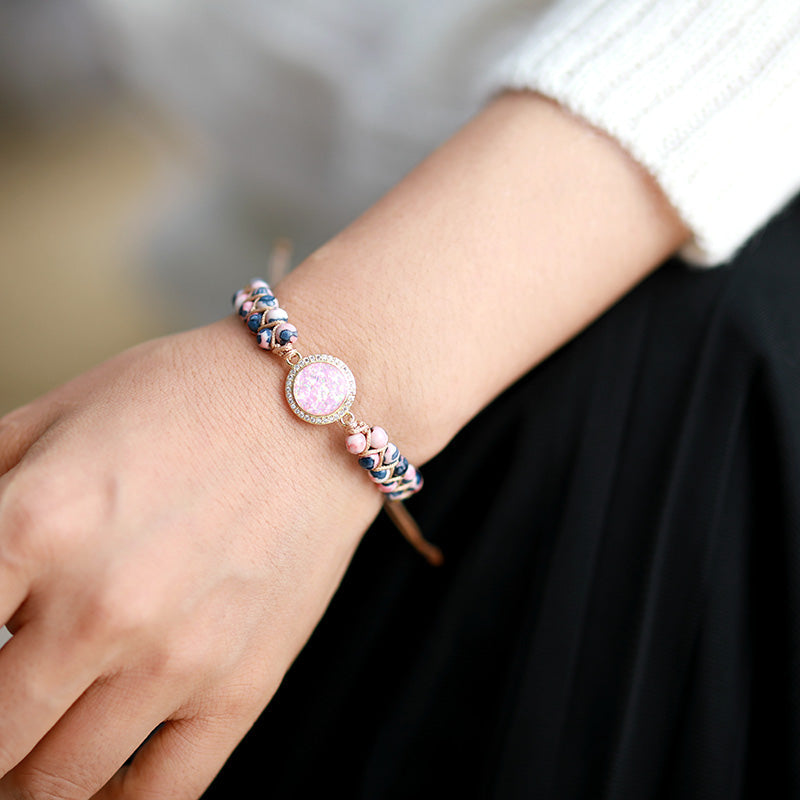 Enchanting Fire Opal & Jasper Bracelet