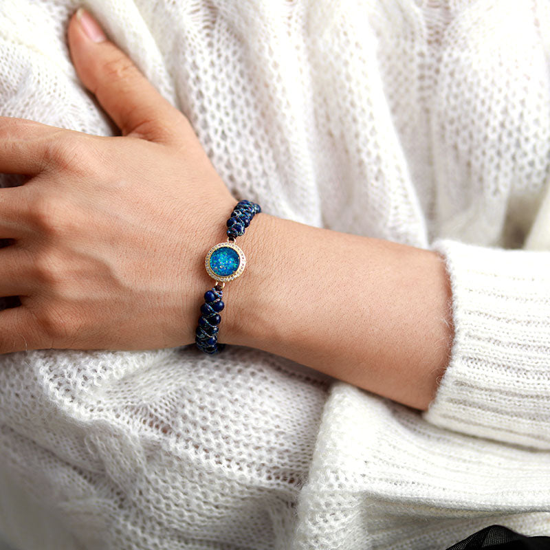 Enchanting Fire Opal & Jasper Bracelet