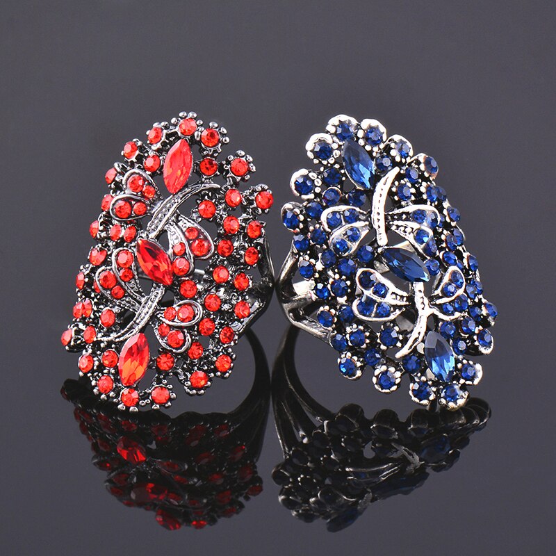 Vintage Strass Libelle Ring