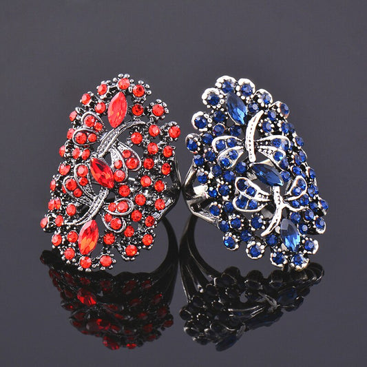 Vintage Strass Libelle Ring