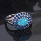 Elegant Blue Fire Opal Ring