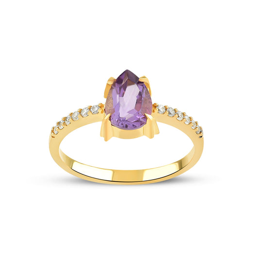 Scintillante Twinkling Amethyst Gold Ring