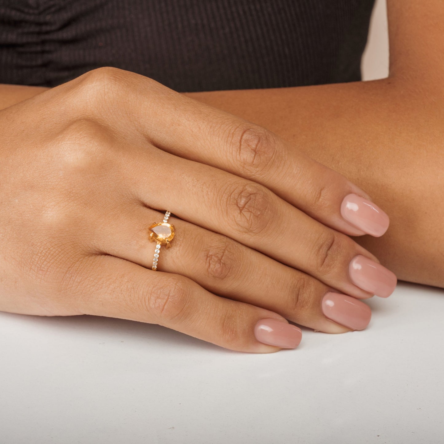 Scintillante Twinkling Citrine Gold Ring