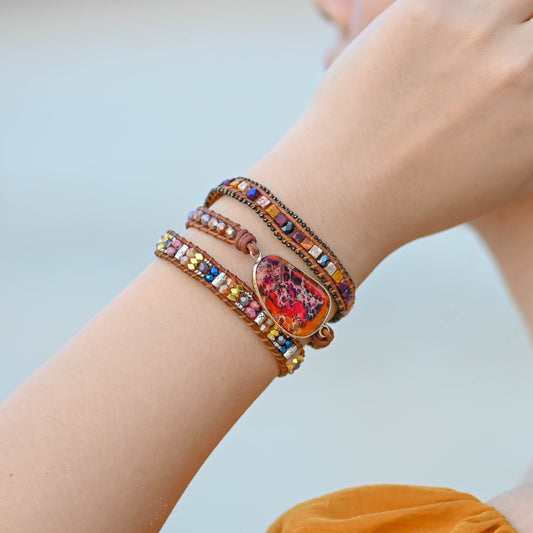 Emperor Stone Harlequin Wrap Bracelet