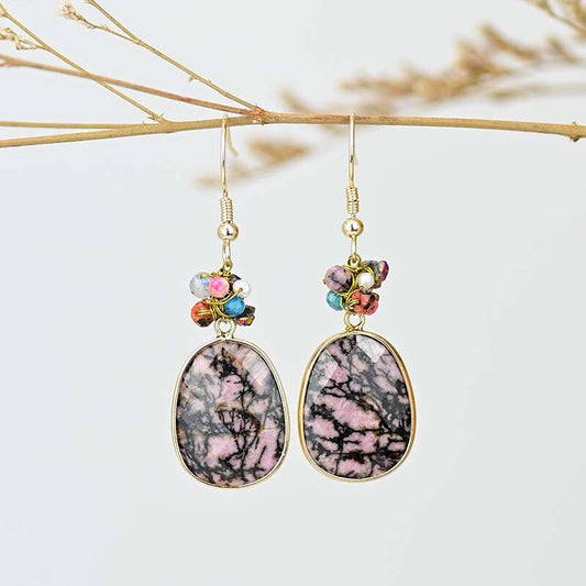 Spiritual Pink Stone Earrings